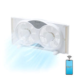 Comfort Zone LC319WS smart fan setup showing easy window installation and secure fit