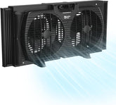 Comfort Zone window fan compact-design in a window delivering quiet airflow