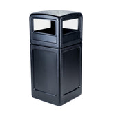 Commercial Zone PolyTec 42-gallon container with dome lid in black, ideal for indoor or outdoor use.