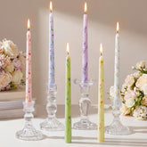 Conelist floral taper candles 9.8 inches create warm romantic table lighting