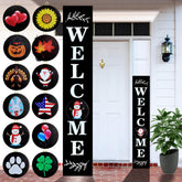 Consevisen welcome sign porch stand with interchangeable disks for seasonal decoration