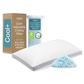 Coop Home Goods Cool+ Pillow cover close-up shows cooling fabric for drier nights