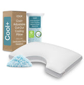 Coop Home Goods Cool+ Cut-Out Pillow front view shows cooling design for hot sleepers