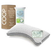 Coop Home Goods Eden Crescent pillow side view, customizable loft for neck alignment