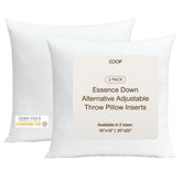 Coop Home Goods Essence adjustable pillow insert set of two for versatile 20x20 decorating