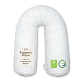 Coop Home Goods Original Maternity Pillow packaging shows adjustable comfort for sleep.