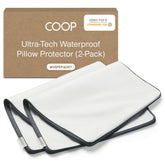 Coop Home Goods Ultra-Tech Pillow Protector zipper close-up showcasing durable, breathable protection.