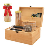 Coozyupper large bamboo storage box with removable tray for organized living spaces
