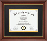 CORE ART diploma frame 11x14 with mat in chocolate brown showcases a diploma beautifully.