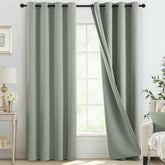 COSVIYA blackout sage green panel front view with grommets for easy hanging and room darkening.