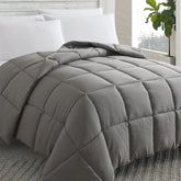 Cosybay down-alternative comforter in dark grey full size; plush warmth for year-round use.