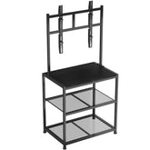 Cottage Charm corner TV stand for 23β50 inch TVs with three storage shelves.