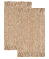COTTON CRAFT 2-pack woven rug fringe close-up showcases textured fringe for entryways.