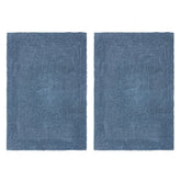 Cotton Craft Luxurious Bath Mat Set in azure blue with plush comfort for feet