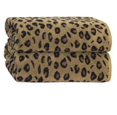 COTTON CRAFT oversized bath sheet in leopard print for spa-like comfort after showers.