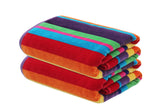 COTTON CRAFT Summer of Siam XXL beach towel with multicolor stripes for shared lounging.