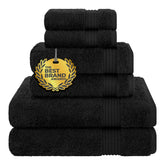 Cotton Paradise coal black bath towels 27x54 show plush absorbency for daily use