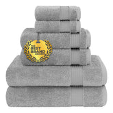 Cotton Paradise gray 6-piece towel set bath towels for quick drying and plush comfort.