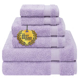 Cotton Paradise lilac towel set bath towels closeup shows plush absorbent texture for daily use.
