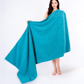 Cotton Paradise oversized bath sheet 40x80 in ocean aqua.