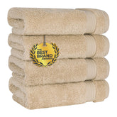 Cotton Paradise Turkish towel set four beige hand towels in 16x28 size, ideal for guest bathrooms.