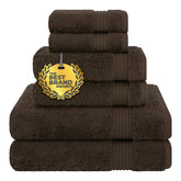Cotton Paradise six-piece Turkish towel set in chocolate brown with plush softness