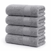 CottonsClout grey bath towels 30x60 pack close-up texture showing softness and absorbency.