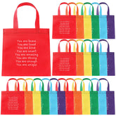 Coume end-of-year gift bags with 6-color handles for classroom gifting