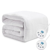 Cozorbt heated quilted wave mattress pad top view showing even warmth distribution