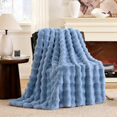 Cozy Bliss bubble throw face-side shows plush warmth for cozy seating