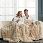 Cozy Bliss bubble throw on sofa adds plush warmth and style.