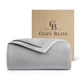 Cozy Bliss cooling comforter queen top view showing 90x90 size for cooling sleep