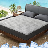 Cozy Bliss cooling mattress protector surface shows cool-touch comfort for hot sleepers