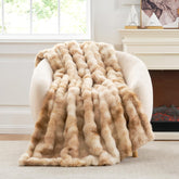 Cozy Bliss faux fur throw bubble design close-up shows plush texture for cozy nights.