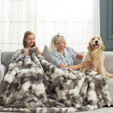 Cozy Bliss faux fur throw with bubble design for plush sofa warmth