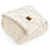 Cozy Bliss faux fur throw wave pattern closeup for luxurious texture