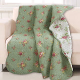 Cozy Line Blossom throw front view highlighting breathable cotton fabric.
