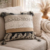 COZYDEKO throw boho pillow cover 18x18 on a sofa adds cozy ambience