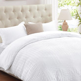 Cozyide white duvet cover with seersucker texture brightens the bed