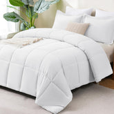 CozyLux grid-stitch full-size comforter set showing breathable warmth and clean lines.