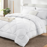 CozyLux king-size white comforter set for all-season comfort