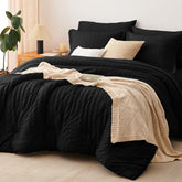 CozyLux king-size comforter seersucker bed-in-a-bag for all-season warmth