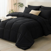 CozyLux King Size Comforter Set Black comforter for all-season warmth