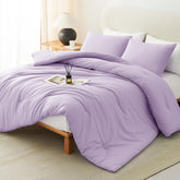 CozyLux lavender full-size comforter set on bed for a calm, inviting look.