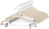 Cozymood velvet pants hangers 36-pack in beige for space-saving closets.