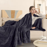 COZYTY heated blanket full-size close-up in ultra-soft flannel for inviting warmth