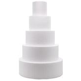 Crafare 5-tier foam cake dummy, 4-inch diameter, ideal for reusable wedding cake displays.