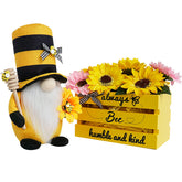 CRCZK bumble bee gnome plush with honey dipper enhances kitchen decor