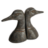 Creative Co-Op duck head bookend front view adds rugged lodge style to a shelf