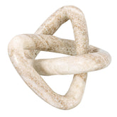 Creative Co-Op marble link knot beige on coffee table adds boho charm
